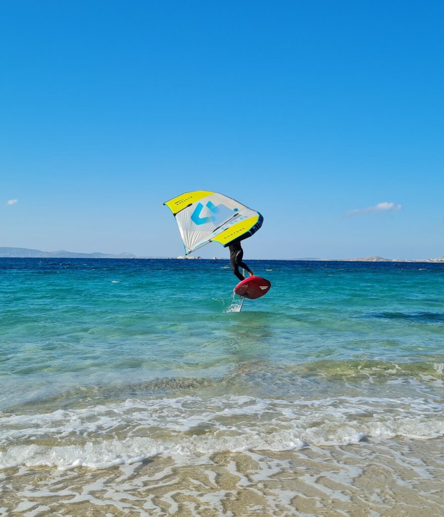 wing foiling mikri vigla flisvos sport club naxos greece windsurf center